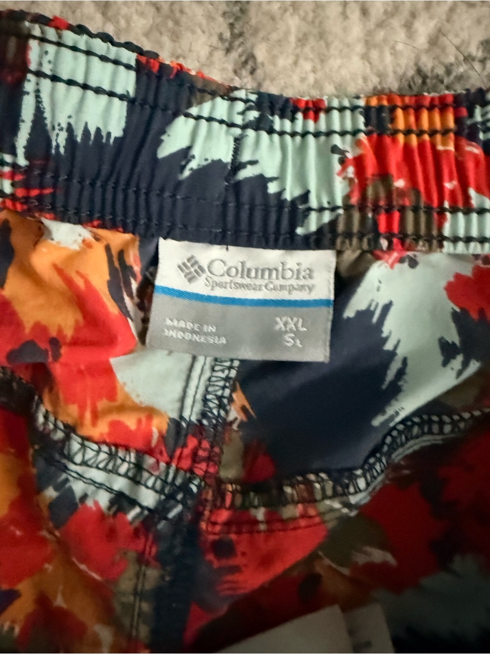 Columbia Women's Athletic Shorts - Red, Orange, Light Blue - Picture 2 of 2